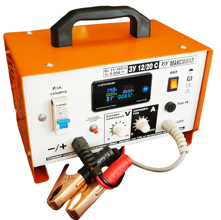зарядно с измерване на капацитет 12V 20A